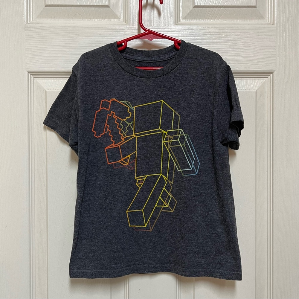 Mojang Minecraft Jinx Short Sleeve Tee Shirt with Walking Box Figure